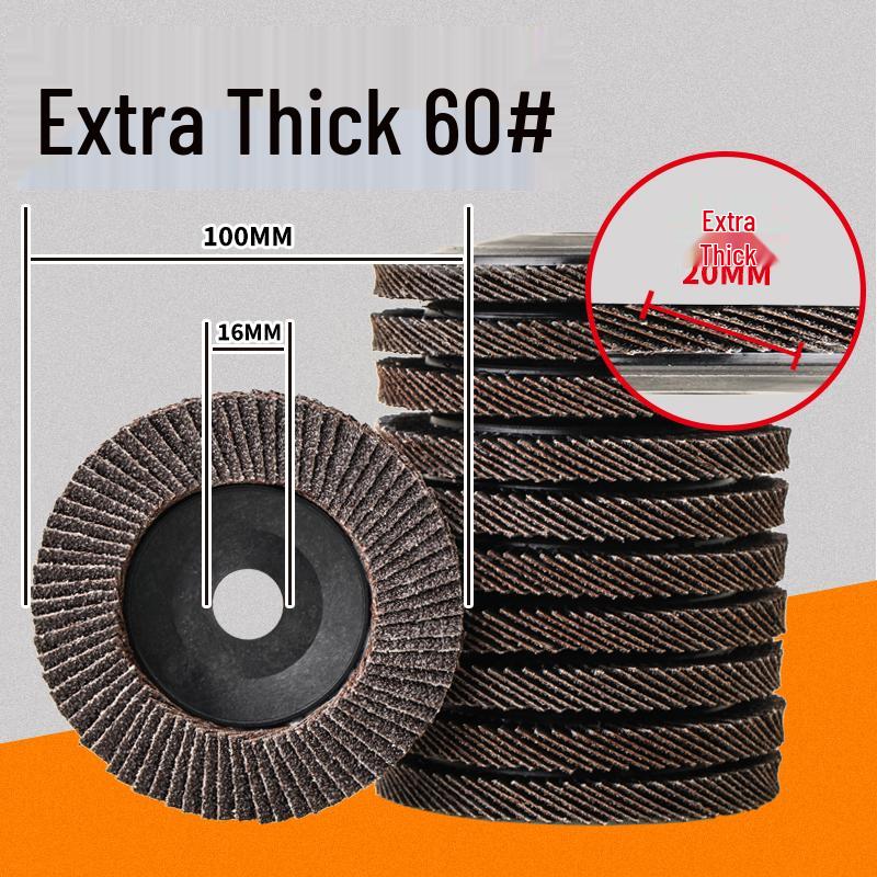 Yi Feng Утолщенный лепестковый диск из нержавеющей стали, Полировальный диск для угловой шлифмашины для деревообработки, Лепестковый шлифовальный круг из наждачной бумаги зернистостью 100.