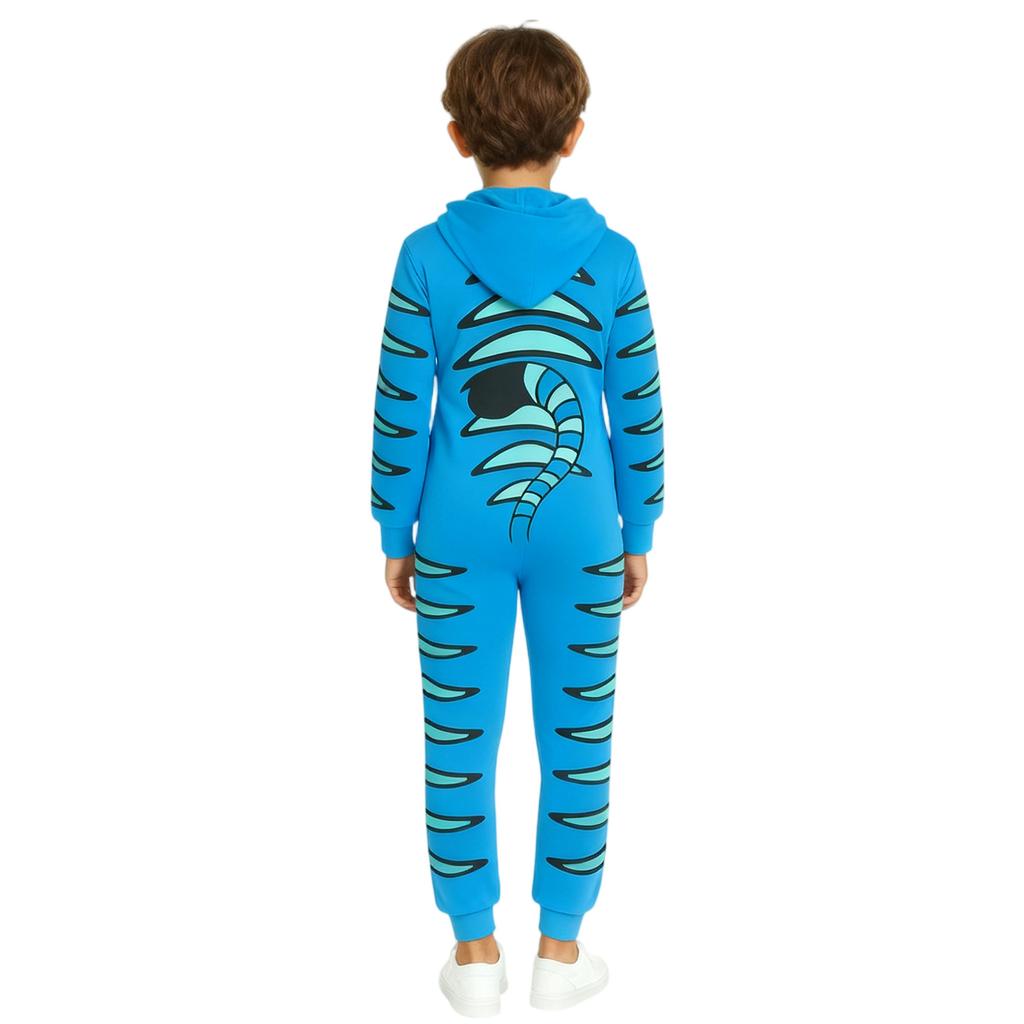Matching Family Outfits - Striped Print Family Matching Hooded Zip-Up Onesie Loungewear