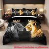 Three-Piece Lion King Digital Printing 3D Quilt Cover, Bedding Home Textiles Three-Piece Set, Made