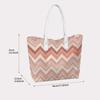 Fashion Pink Chevron Pattern Portable Tote Bag for Daily Casual Use