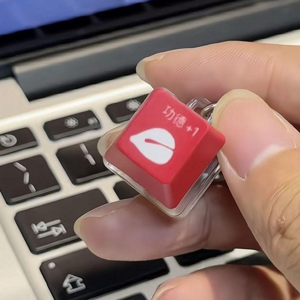 Брелок с кнопкой на кончике пальца из АБС-пластика, светодиодная кнопка клавиатуры, декомпрессионные игрушки, забавные подарки
