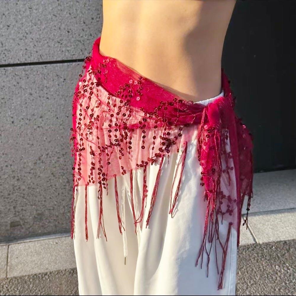 Jazz Dance Belly Dance Belt Tassels Dancer Skirt Fashion Hip Scarf  for Women