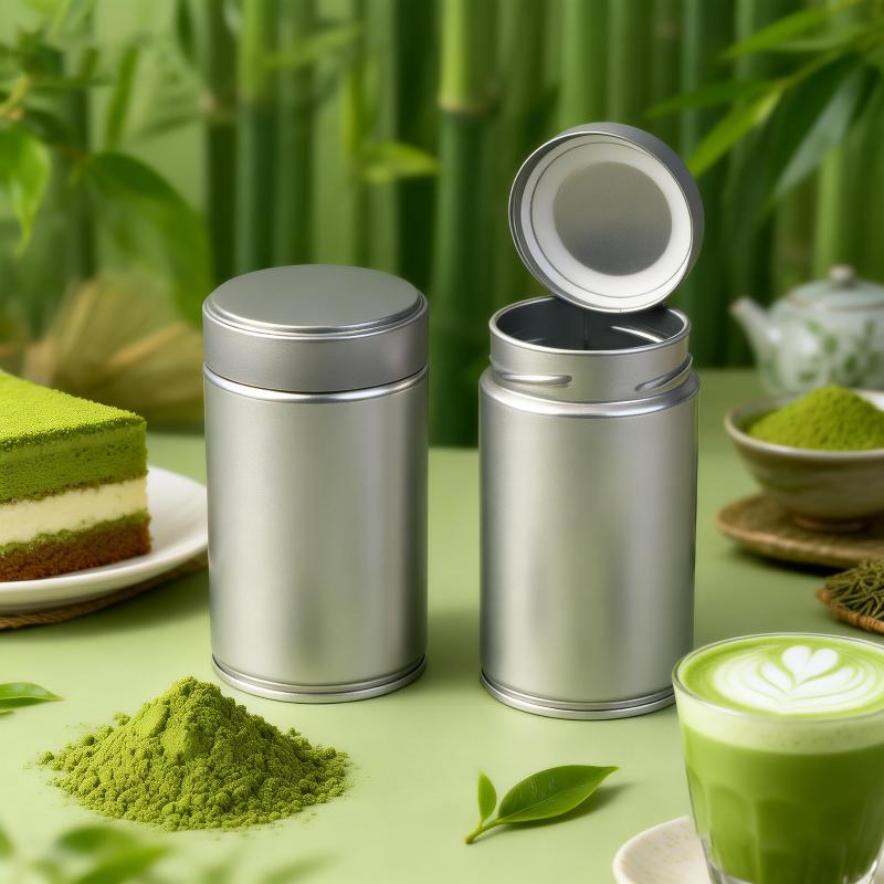 Moistureproof Matcha Powder Can 1 Pcs Thick Tinplate Sealed Mini Jar Portable Leakproof Spice Tea Storage for Travel