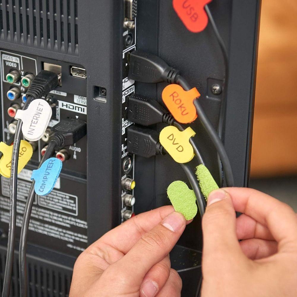 18pcs/set Easy Cord Management Multi-Color Cable Labels Wire Cable Labels for Wire