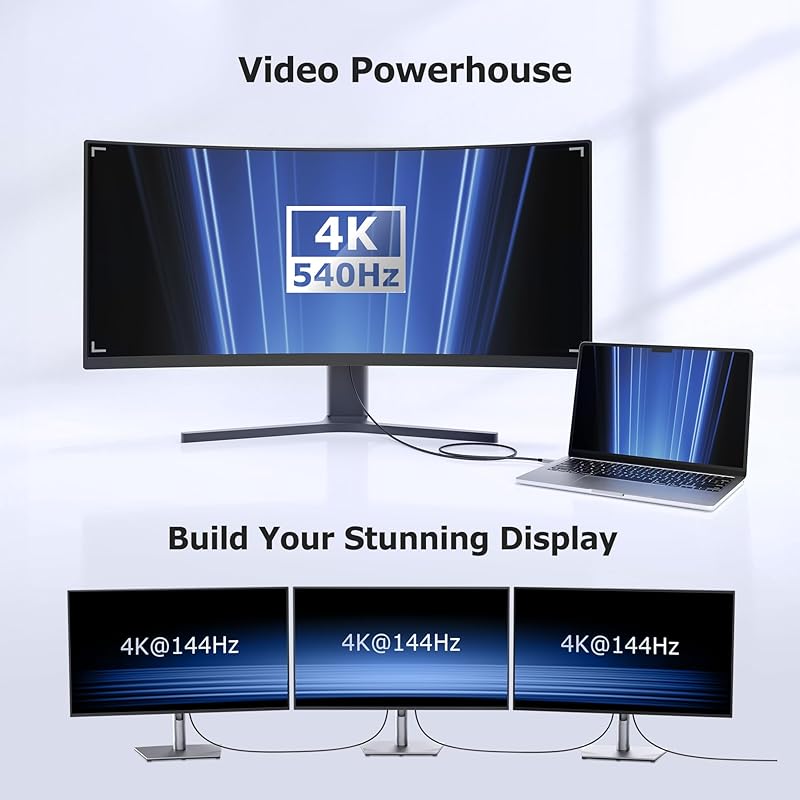 [Intel Certified] Cable Matters 80Gbps Premium Braided Thunderbolt 5 Cables, Up To 120Gbps Bandwidth Boost, Supports 240W Charging, Black, 0.5m/1.6ft,