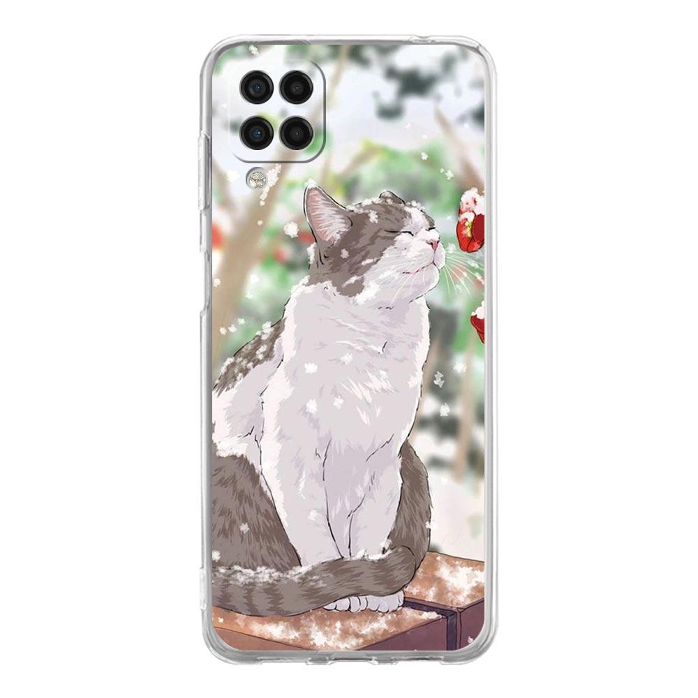 Модный мягкий чехол для телефона с милыми котами для Samsung Galaxy A51 A71 A21S A12 A11 A31 A41 A03S A13 A33 A73 A53 A52 A32 5G A23