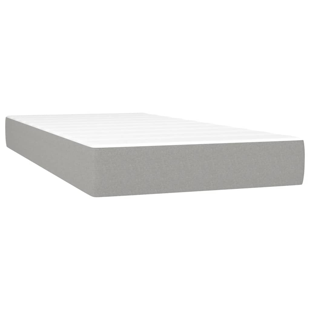 Vidaxl Materac Kieszeniowy, Jasnoszary, 100X200X20 Cm, Tkanina