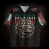 Assist in World Football Matches, Dark Series Mesh Football Jerseys, Personalized Mexican Sunstone Mesh Jerseys, 3D Printed