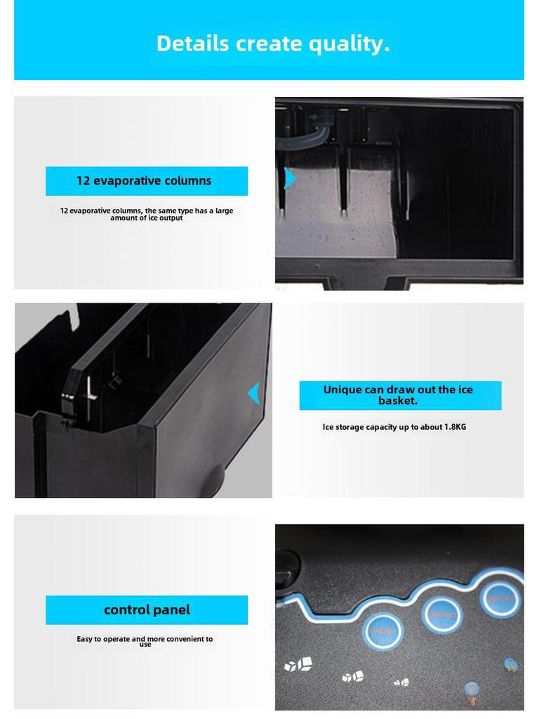 25KG Commercial Ice Maker, Small Barrel Water Round Ice Machine for Milk Tea Shops and Home Use