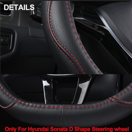 Car Steering Wheel Cover D Shape For Hyundai Sonata Sport 2015 - Sport 2.0