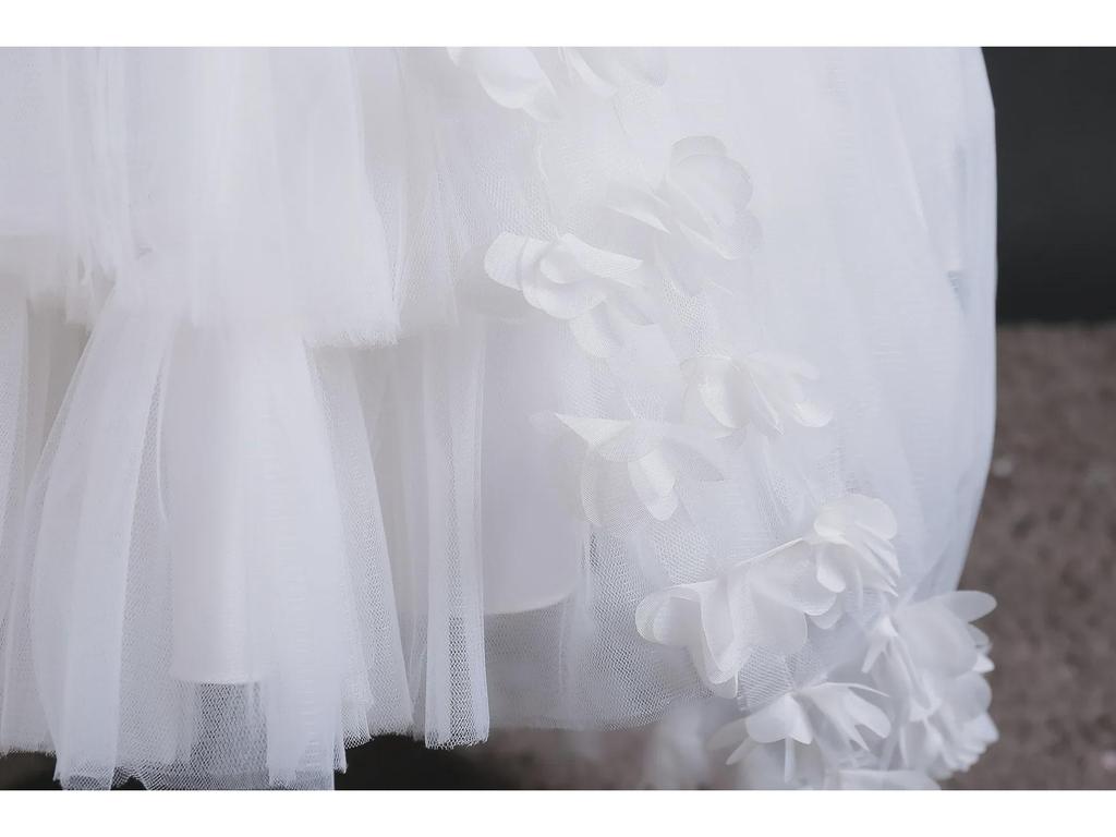 Платье для девочек из пушистой пряжи Cross-Border с бусинами и бантом