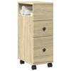 VidaXL Narrow Bathroom Cabinet On Wheels Sonoma Oak, Narrow Bathroom Storage, Bathroom Storage 855234