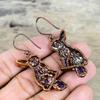 African Amethyst Rough Earring Electroformed Copper Earrings Gemstone Jewelry Rabbit Design Earring Handmade Copper Jewelry Gifts for Mother