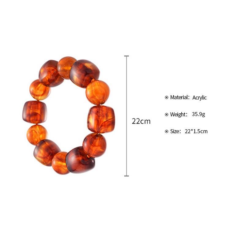 Acrylic Irregular Square Round Beaded Bracelets for Women Colorful Geometry Resin Bangles Simple Hand Jewelry Accessories