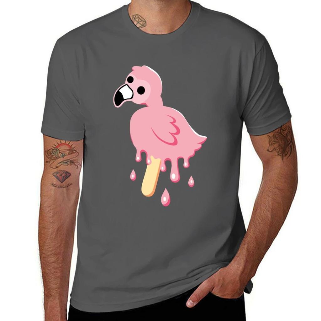 Flamingo Merch Mrflimflam Bird Popsicle Pop Melting Albert TShirt Big Size Loose Fit Tee Shirt