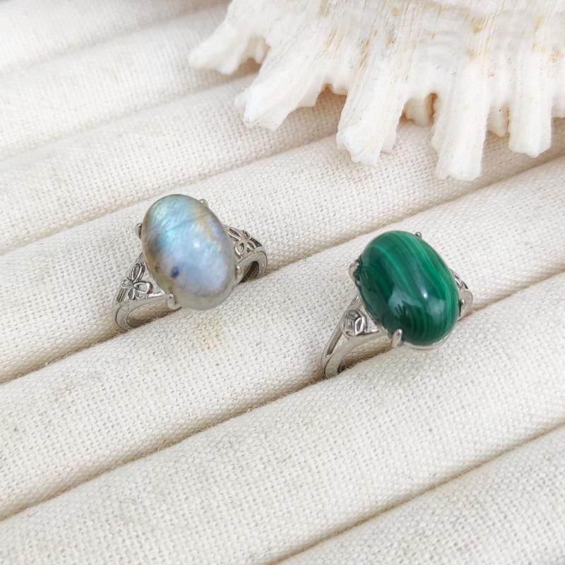 Регулируемое кольцо из натурального камня тигровый глаз, кофейного цвета