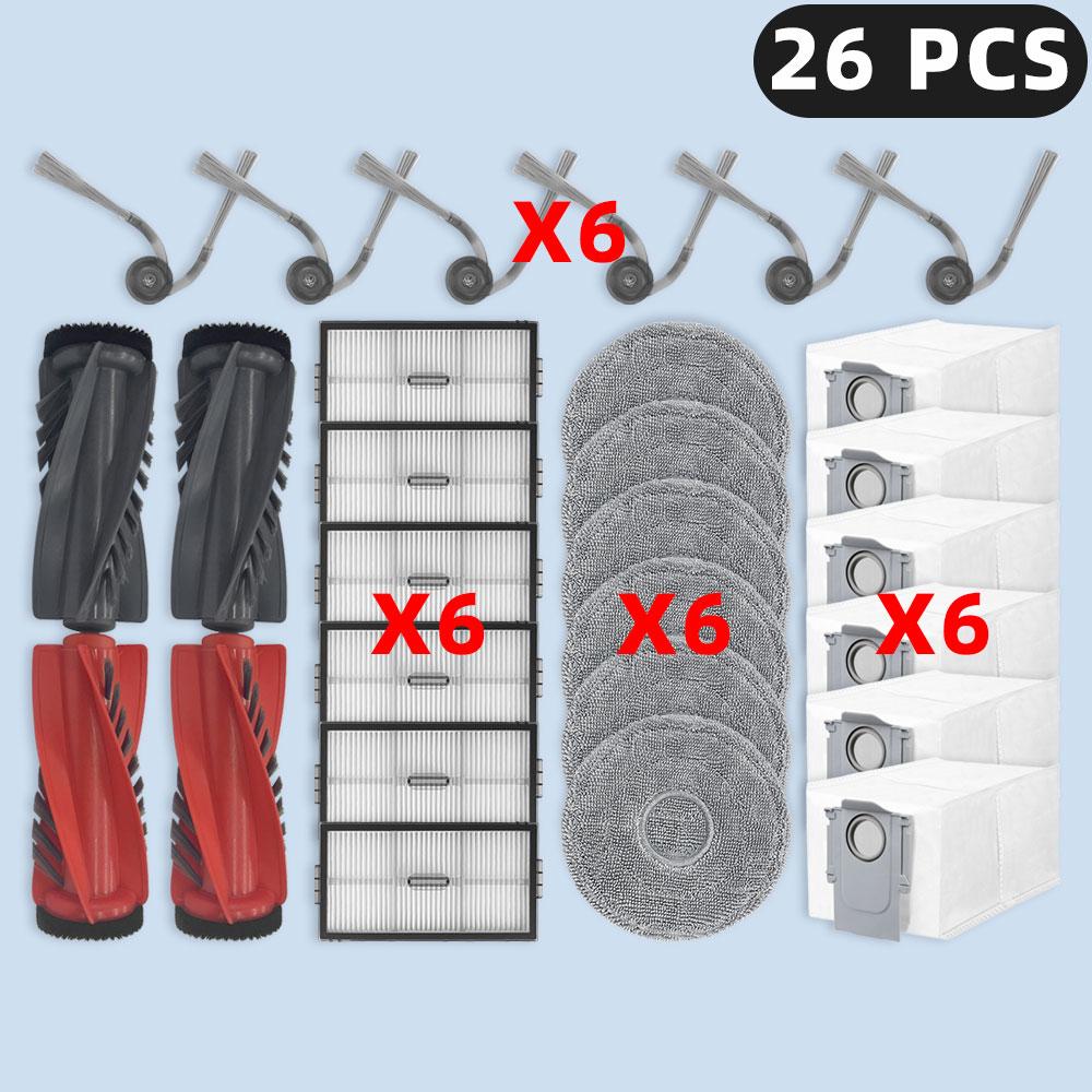 Совместимость для ( Roborock Saros 10R / Saros 20 / S9 MaxV Slim / S10 MaxV Slim ) Запасные части Основная боковая щетка Фильтр Швабра Мешок для пыли