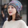 Soft Winter Fashion Warmer Soft Print Flower Neck Warm Women Hat Bib Hats Velvet Bonnet Beanie