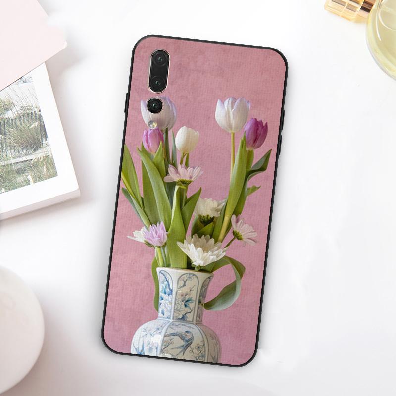 Tulips Flower Spring For Huawei Nova 5T 9 10 SE 7i 8i 11i 12i Y73 Y90 Y70 Y72 Y61 Y91 Y60 P20 P40 P30 Lite Case