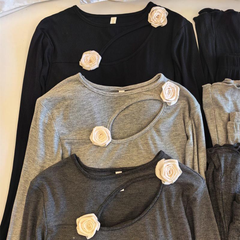 Высококачественный корейский женский комплект для дома из модального хлопка на весну и осень с дизайном розы и нагрудником