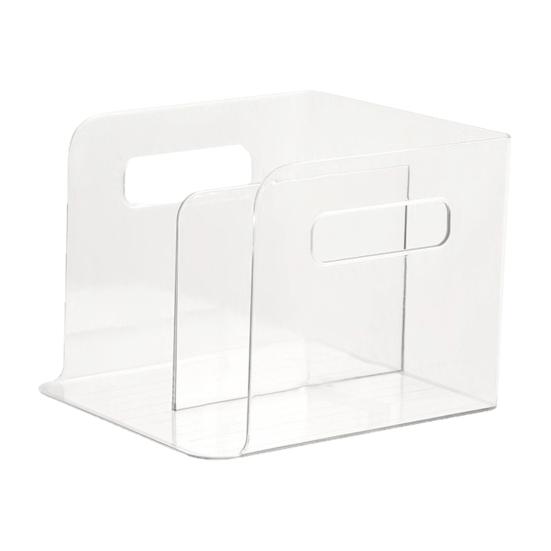 Book Storage Rack Transparent Book Organizer with Partitions Stationery Glasses Plastic Bookcase