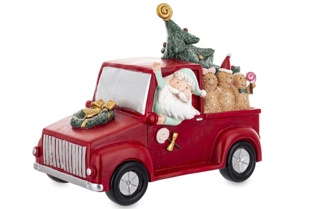 Figurine Car With Santa Claus 18X22X11.5