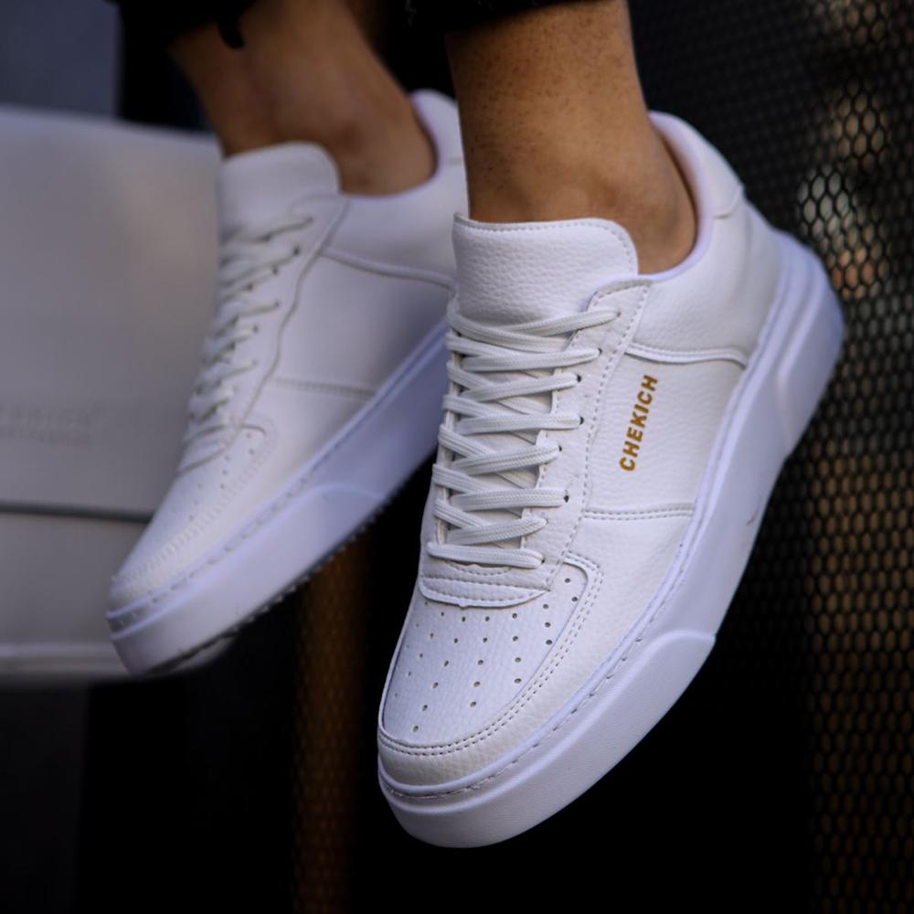 Chekich Мужская обувь черного цвета из искусственной кожи на шнуровке Осенний сезон Кроссовки Повседневная тенденция 2023 года Спортивная воздушная белая подошва CH087s Повседневная CH087