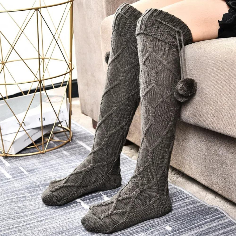 Thigh High Long Tube Socks Ins Thicken Knitted Stockings Harajuku Leg Warmer Stocking Home