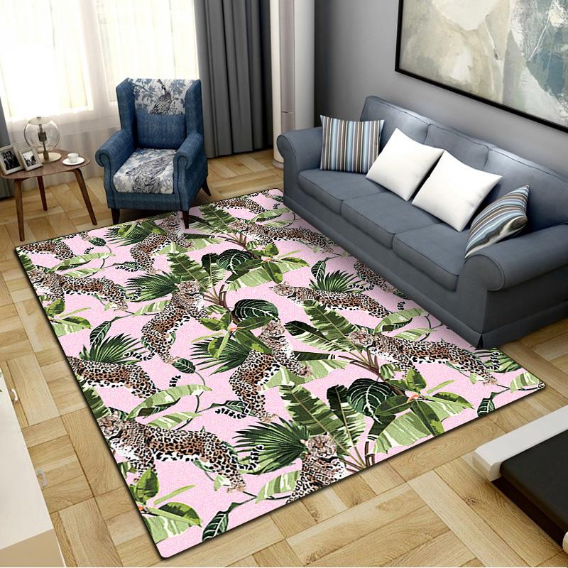 Jungle Leopard Carpet Rug for Living Room Bedroom Home Sofa Decoration,Kids play Non-slip Floor Mat