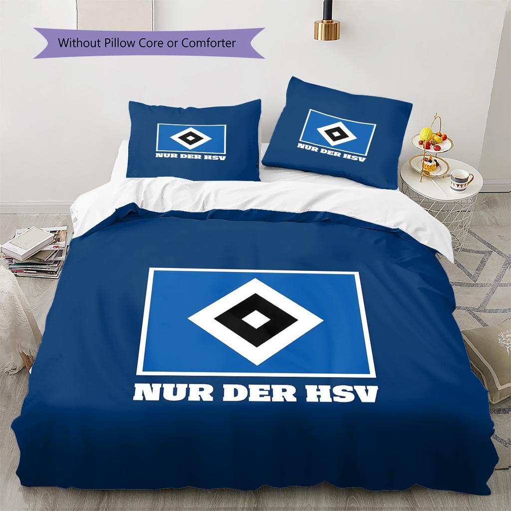 Hamburger SV Pattern Bedding Quilt Set Home Decoration Gift (1 * duvet cover + 2 * pillowcase without core)