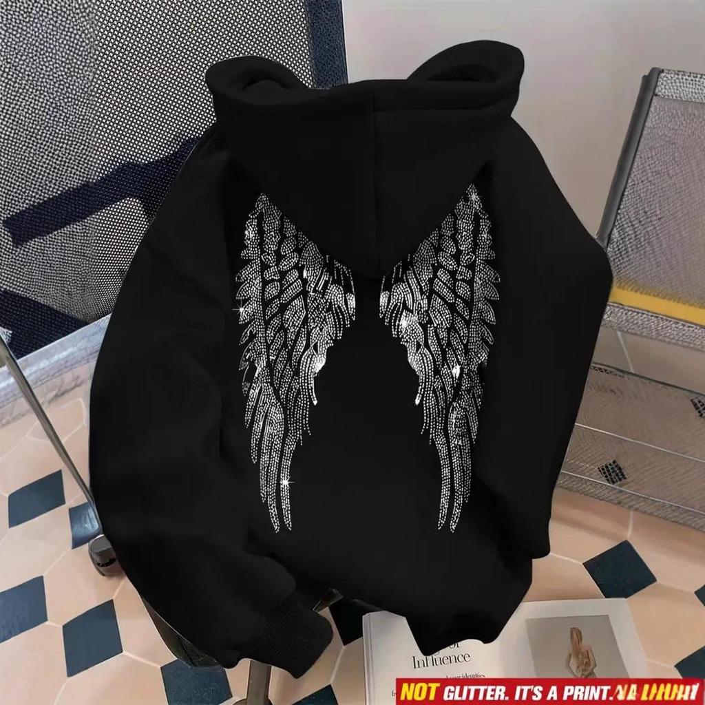 2025 Women's European & American Style Long Sleeve Pullover Printed Hoodie, Sizes S-5XL