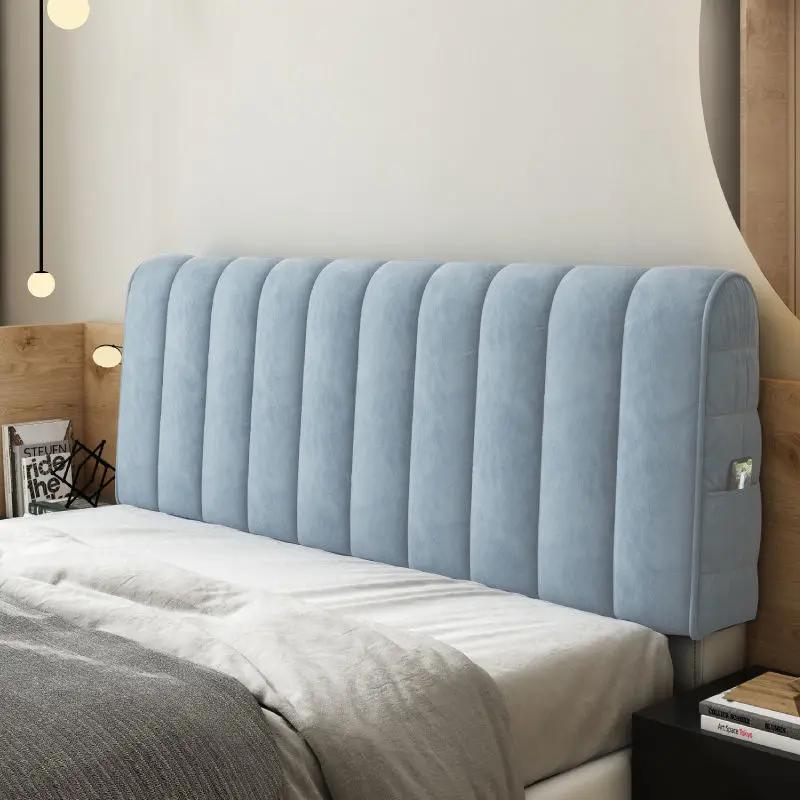 Высококачественный мягкий плотный бархатный стеганый чехол для изголовья кровати, всеобъемлющий защитный чехол для спины кровати, короткий плюшевый стеганый чехол для головы