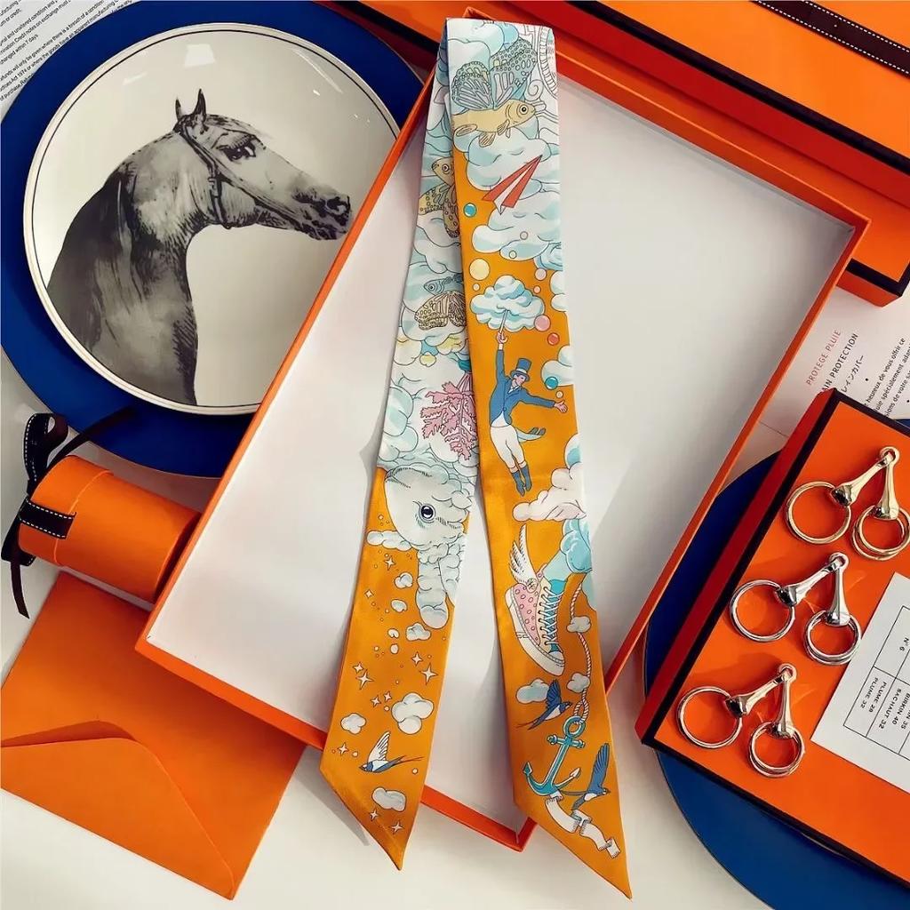 100% Mulberry Silk Ribbon Long Hair Bows Scarf Headscarf Fashion Hair Ties Ribbons Multifunctional Headband Bandana Hair