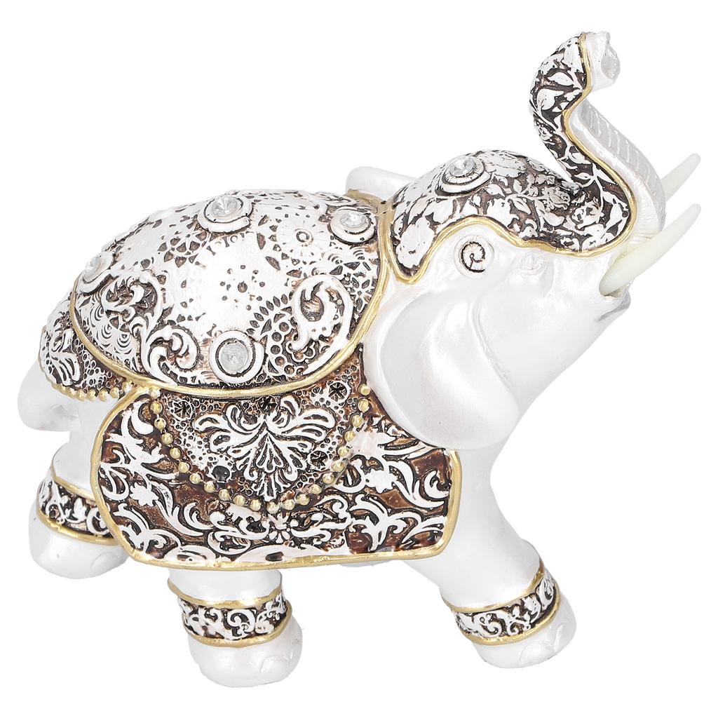 Resin Elephant Feng Shui Statue Wealth Lucky Figurine Crafts Home Office Decor GiftB Style