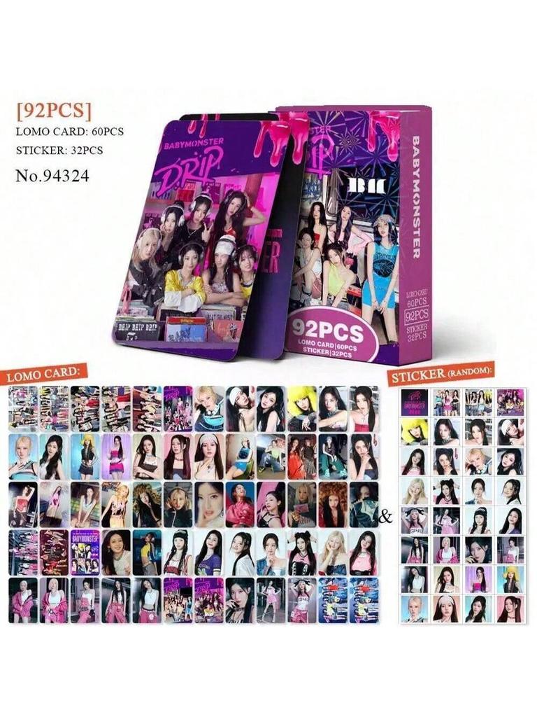 babymoster 60lomo card 32 stickers boxed HD photo card LOMO card Support peripherals Valentine's Day gifts Small gifts