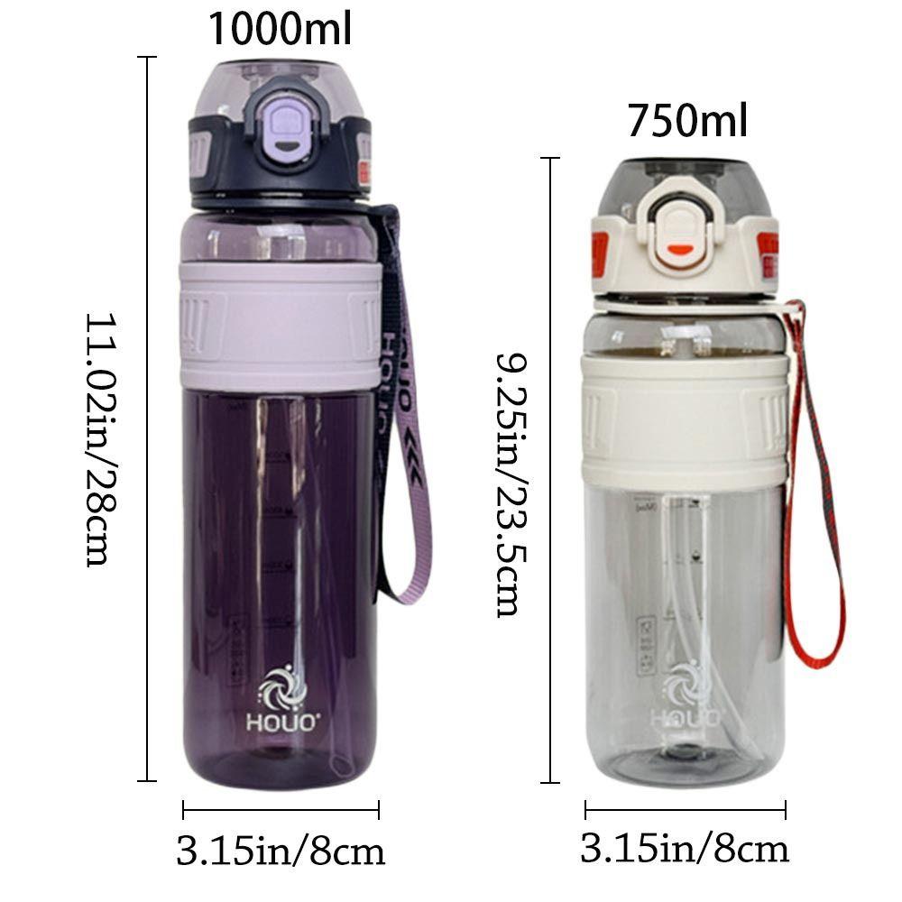 750ml/1000ml Large Capacity Summer Water Bottle With Sippy Handle Strap Drinking Kettle Outdoors