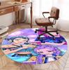 K Pattern Round Rug, Indoor/Outdoor Mat, for Picnic, Gameroom, Bedroom, Office, Living Room, Home Decor Carpet, Birthday Gift