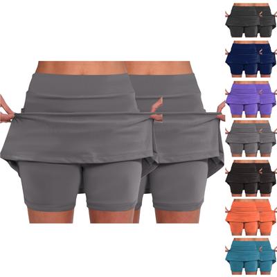 2 шт. эластичные брюки-кюлоты для йоги для женщин, однотонные спортивные шорты, легкие узкие однотонные бегуны с высокой талией