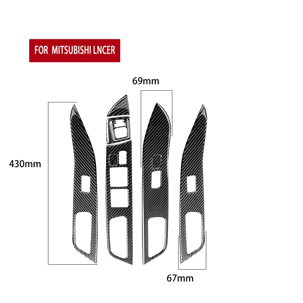 Carbon Fiber Look Window Lift Switch Panel Cover For 08-15 Mitsubishi Lancer EVO