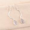Selenite Gemstone 925 Solid Silver Jewelry Handmade Earrings 2.60" Gift For Her EE-43-43