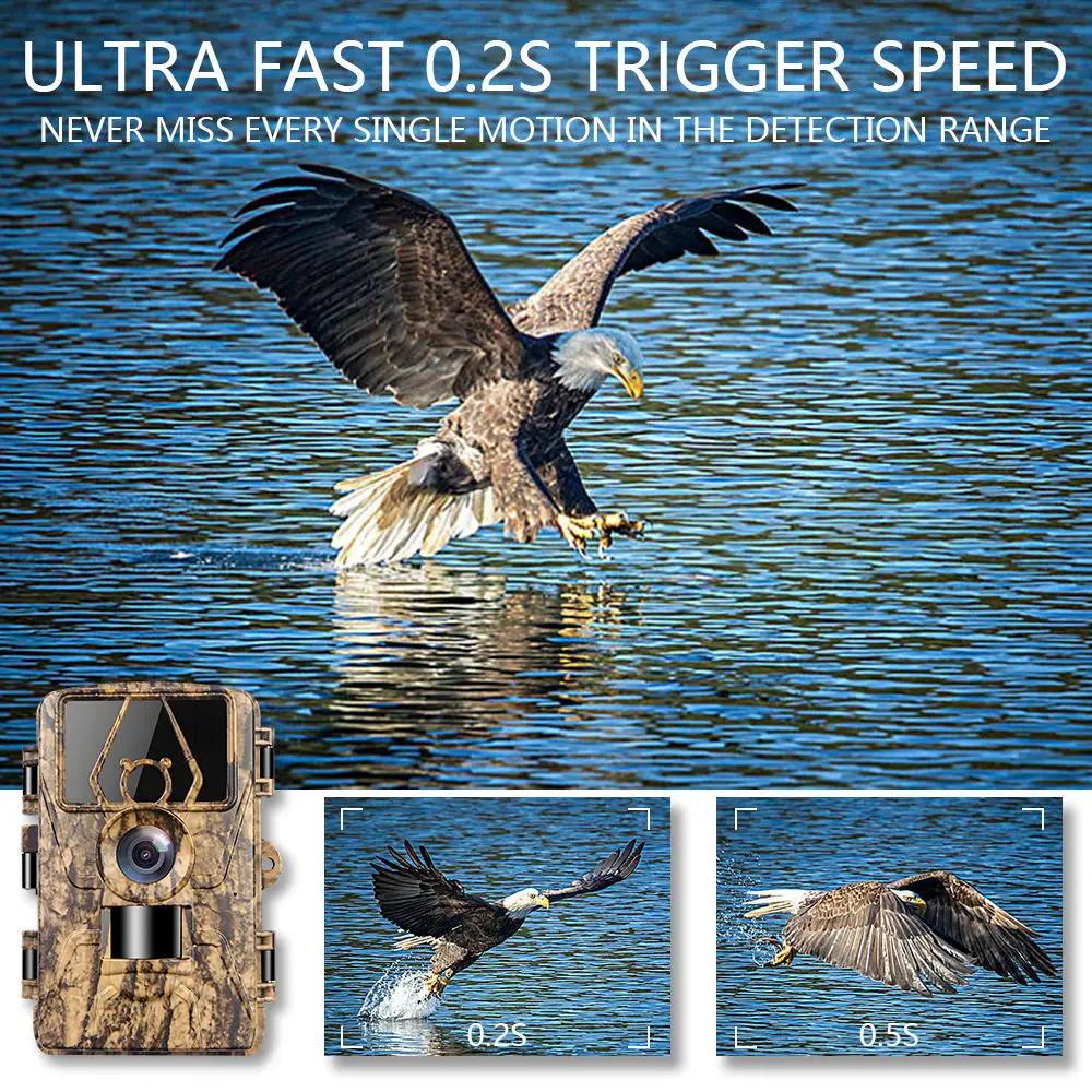 8K WiFi Waterproof Trail Camera PR801W 60MP Supports APP Viewing for Outdoor Animal Hunting Night Vision and Farm Monitoring