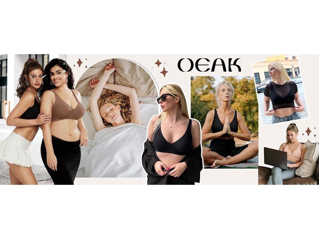 OEAK Женский бесшовный бюстгальтер-футболка пуш-ап с глубоким V-вырезом