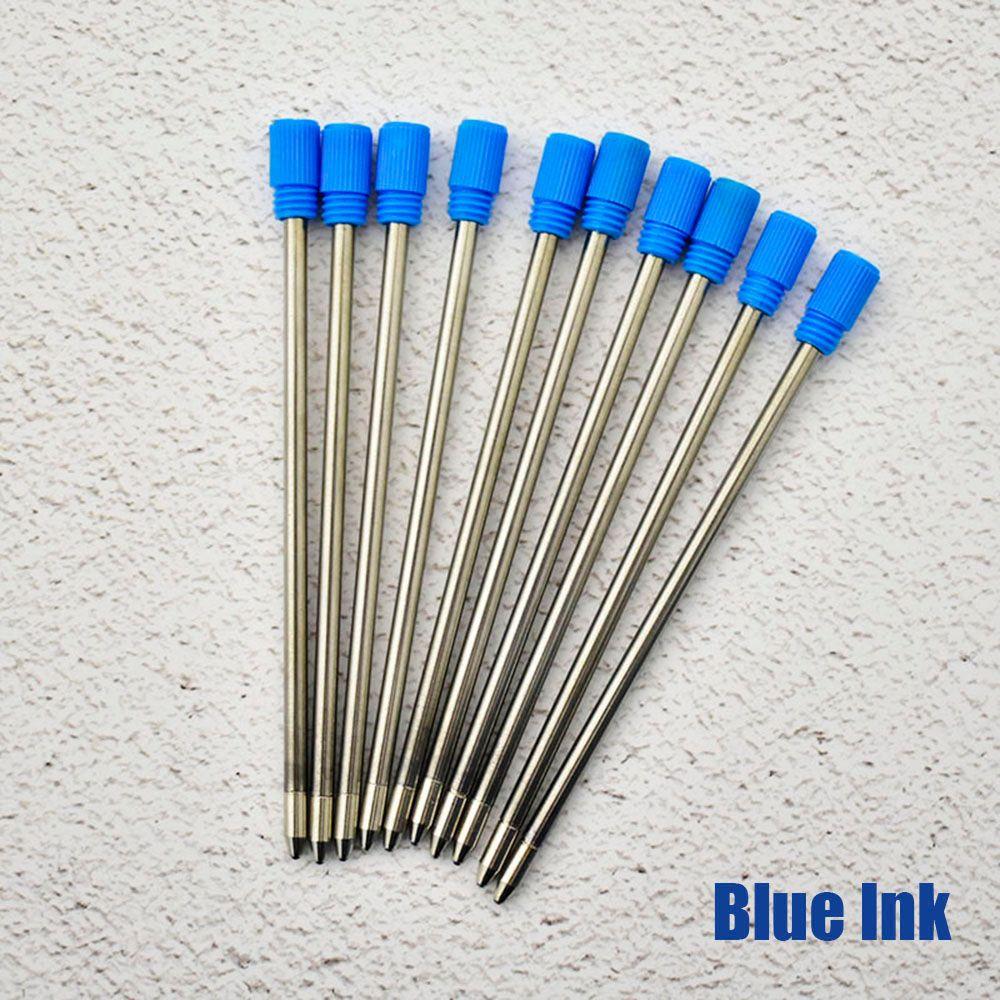 0.5mm School Writing Supplies Office Metal Ballpoint Pen Refills Medium Nib Core Blue/Black Ink
