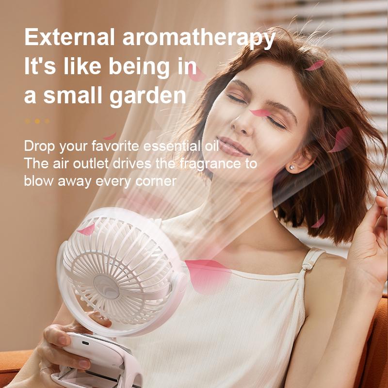 Портативный настольный беспроводной электрический вентилятор с зажимом, аккумулятор 6000 мАч, портативный электрический мини-вентилятор для путешествий на открытом воздухе для детской коляски, тележки
