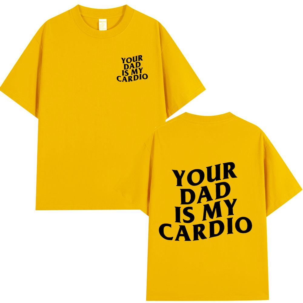 Твоя мама — моё кардио. Футболка для спортзала. Забавные саркастичные высказывания. Шутка. Футболки с коротким рукавом. Хлопковая футболка. Топы оверсайз. Уличная одежда.