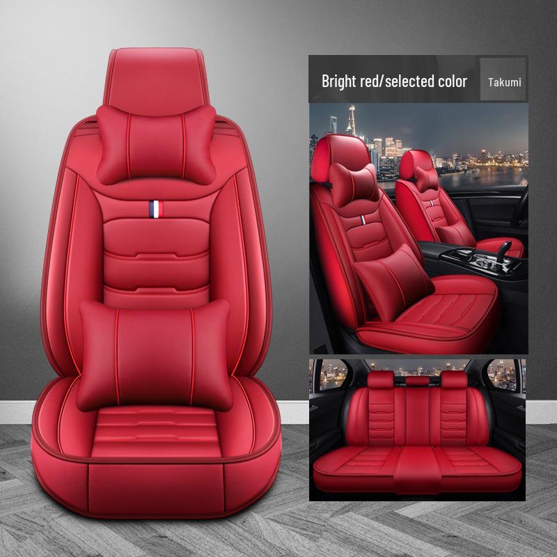 Universal Leather Car Seat Cushion - Washable, All-Season, Easy Care