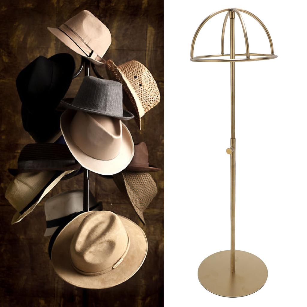 Tabletop Hat Stand Height Metal Hollow Three Dimensional Hat Display Rack for Beach Hat Cowboy Hat Winter Hat