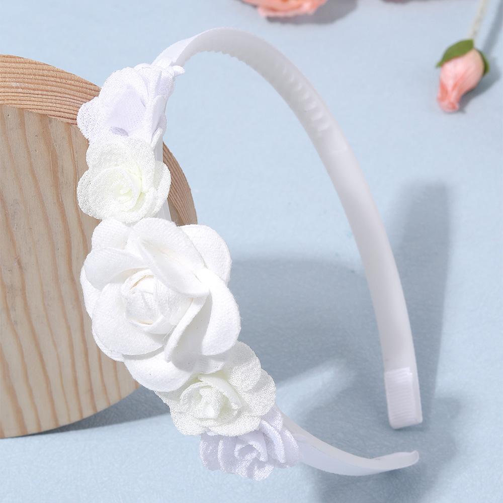 Корейская повязка на голову с цветами Сладкая цветочная повязка для волос Детский обруч для волос Корона для свадьбы принцессы Школьные повседневные головные уборы Аксессуары