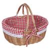 Picnic Basket with Lid Lightweight Handwoven Storage Basket Handmade Woven Basket Storage Bin for Park Chips Vegetables Fruits