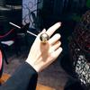 Gold-Color Silver Adjustable Jewelry Opening Female Fashion Big Metal Balls Women Rings